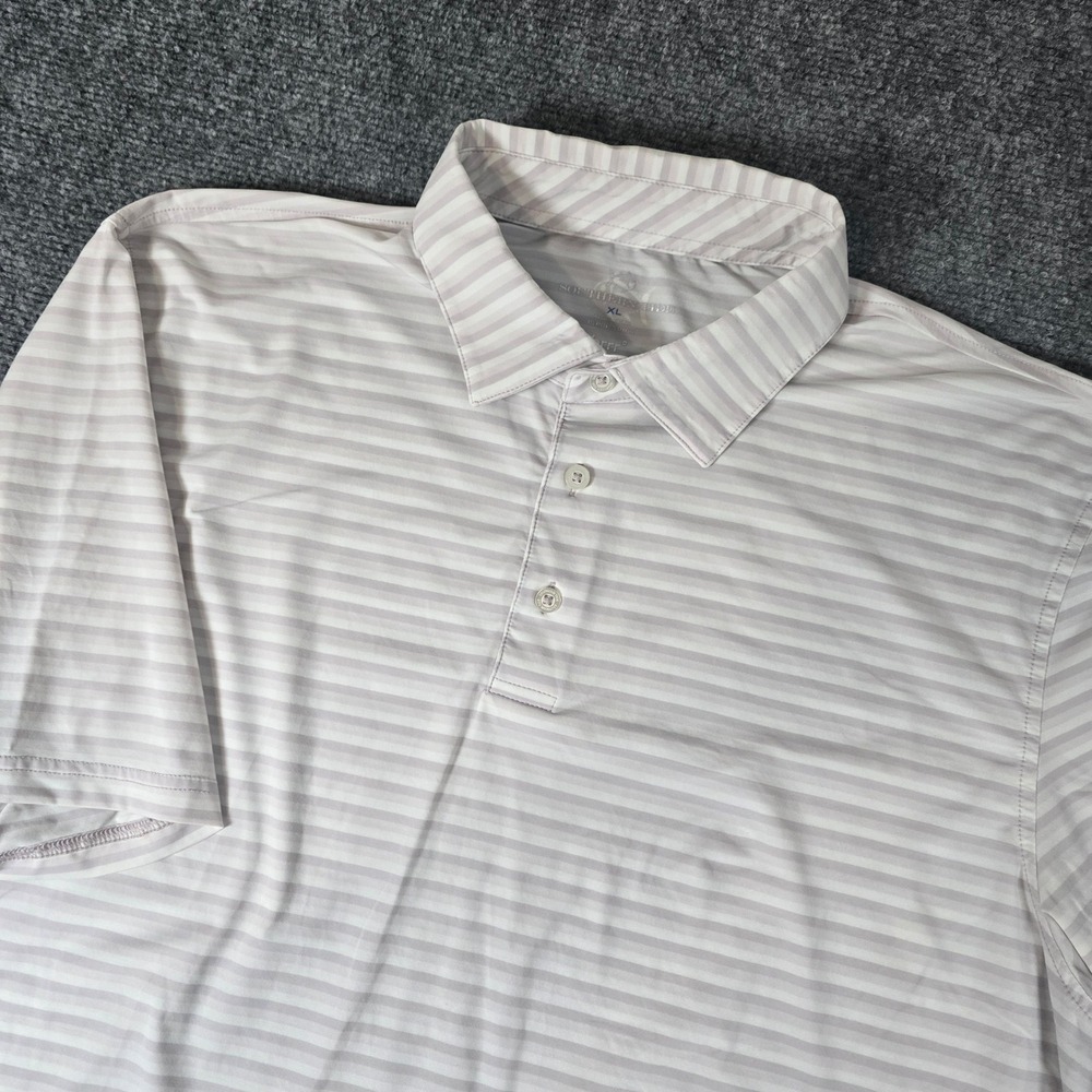 Southern Tide brrr° XL‎ Striped Performance Polo Shirt Mens